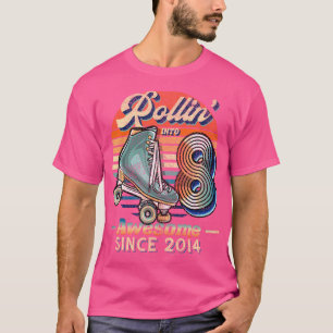 Rollin' Into 8 Awesome 2014 Roller Skating 8Th Bir T-Shirt