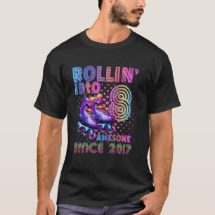 Rollin Into 8 Roller Skating Rink 8th Birthday Par T-Shirt