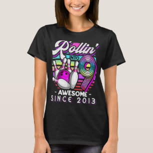 Rollin' Into 9 Awesome 2013 Retro Bowling 9th Birt T-Shirt