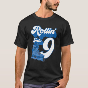 Rollin' Into 9 Roller Skating Birthday 12Th Boy Ki T-Shirt