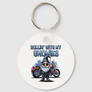 Rollin’ With My Gnomies Motorcycle Key Ring