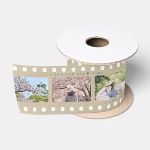 Rolling analogue film of our memories satin ribbon
