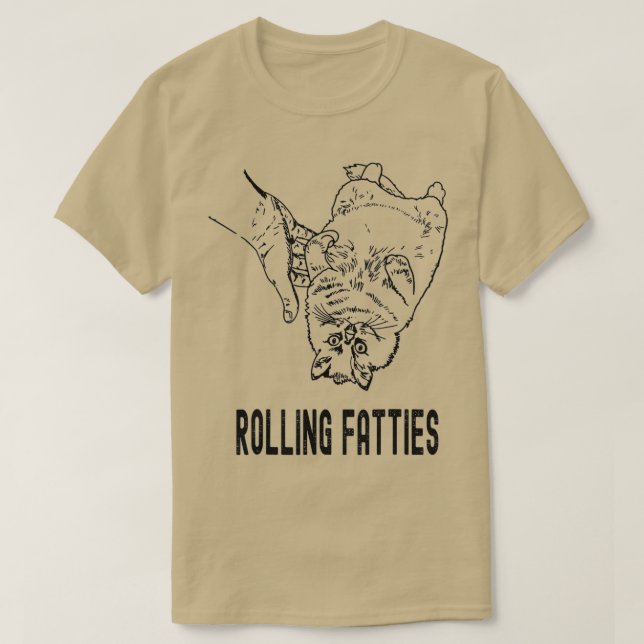 Rolling Fatties Cat  - 1  T-Shirt (Design Front)