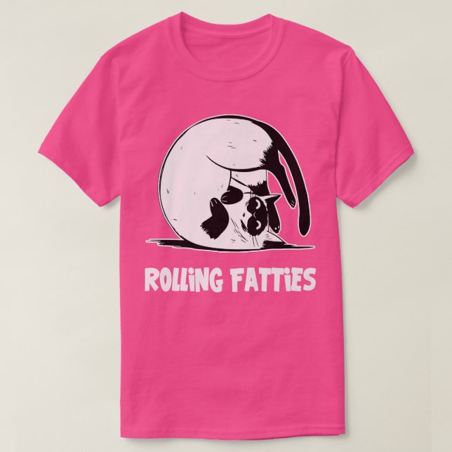 Rolling Fatties Cat Funny Cat Lover Outfit Cat Dad T-Shirt (Design Front)