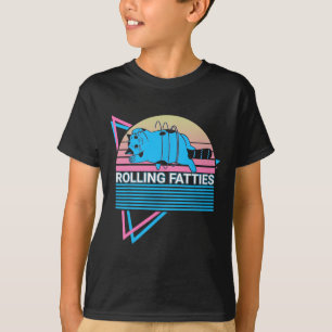 Rolling Fatties Funny Cat Retro T-Shirt
