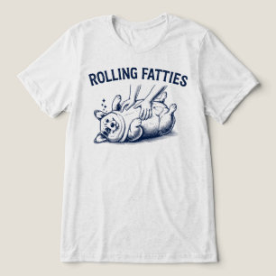 Rolling Fatties Funny Corgi Dog Belly Rub Tri-Blend Shirt