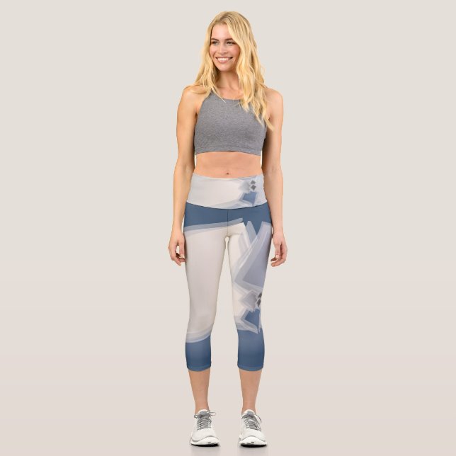 Rolling Fibonacci squares Capri Leggings (Front)