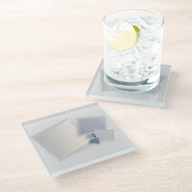 Rolling Fibonacci squares Glass Coaster (Angled)