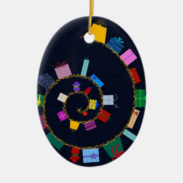 Rolling Gift Rope Ornament (Front)