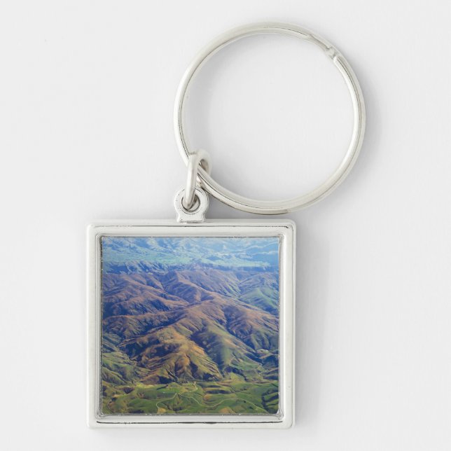 Rolling hills in Southland Region of New Zealand Key Ring (Front)