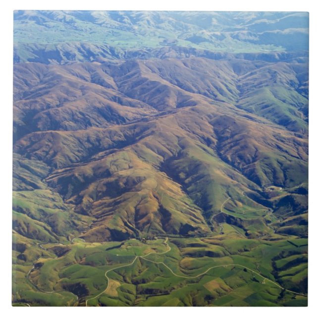 Rolling hills in Southland Region of New Zealand Tile (Front)
