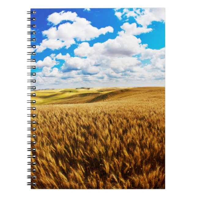 Rolling hills of ripe wheat notebook (Front)
