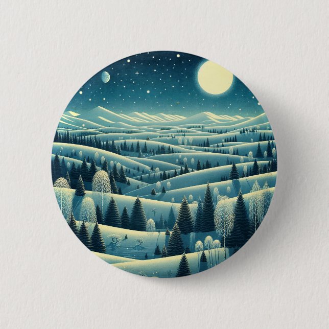 Rolling Hills of Winter 6 Cm Round Badge (Front)