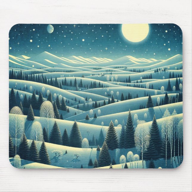 Rolling Hills of Winter Mouse Pad (Front)