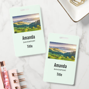 Rolling Hills Scenic Nature Photo Business ID Badge