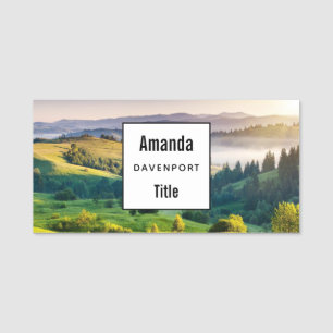 Rolling Hills Scenic Nature Photo Business Name Tag