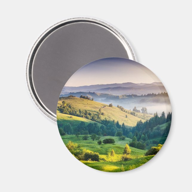 Rolling Hills Scenic Nature Photo Magnet (Front/Back)
