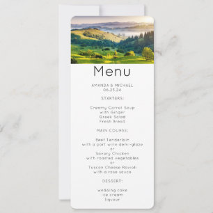 Rolling Hills Scenic Nature Photo Menu Invitation