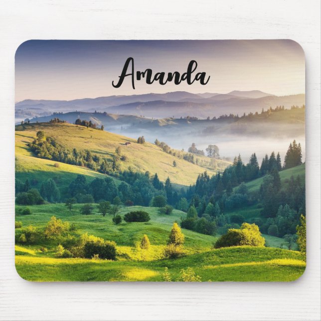 Rolling Hills Scenic Nature Photo Mouse Pad (Front)