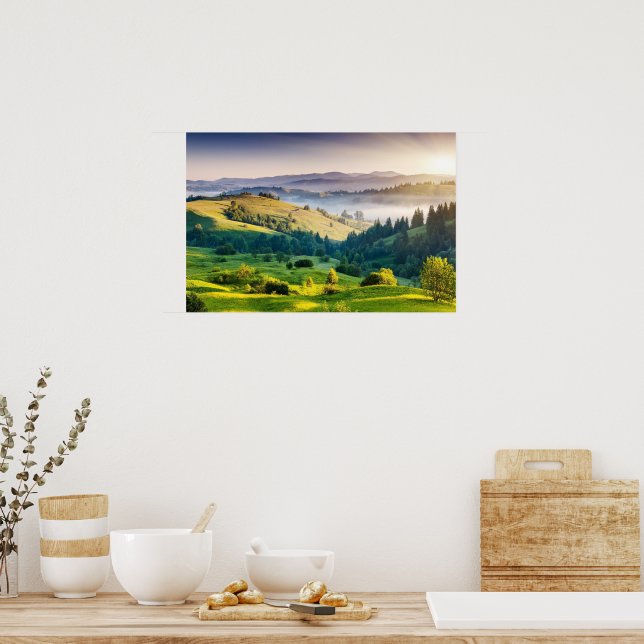 Rolling Hills Scenic Nature Photo Poster (Kitchen)