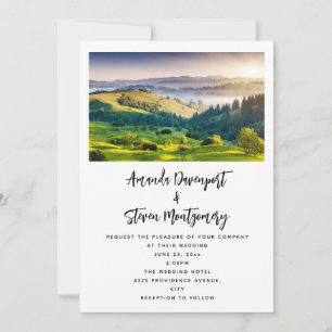 Rolling Hills Scenic Nature Photo Wedding Invitation