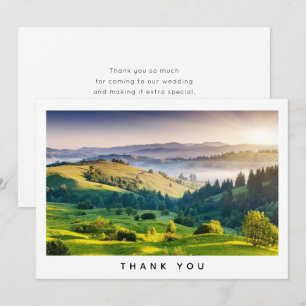 Rolling Hills Scenic Nature Photo Wedding Thank You Card