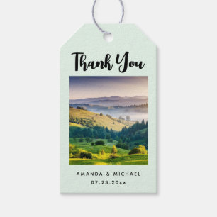 Rolling Hills Scenic Nature Wedding Thank You Gift Tags