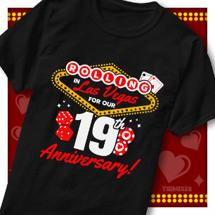 Rolling In Las Vegas 19th Anniversary Couples Trip T-Shirt