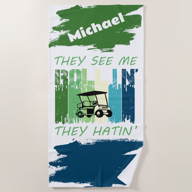 Rolling in Style—Customisable Beach Vibes Towel (Front)