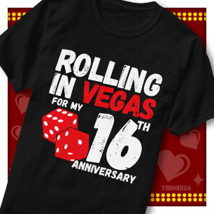 Rolling In Vegas 16th Anniversary Funny Couple T-Shirt