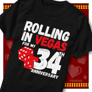 Rolling In Vegas 34th Anniversary Funny Couple T-Shirt