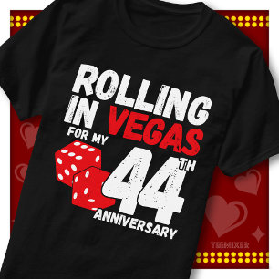 Rolling In Vegas 44th Anniversary Funny Couple T-Shirt