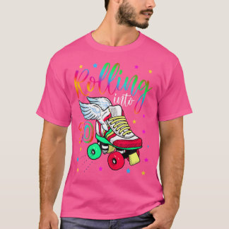 Rolling Into 10 Cool 10Th Birthday Roller Skating  T-Shirt