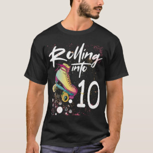 Rolling Into 10 Roller Skating Birthday T-Shirt