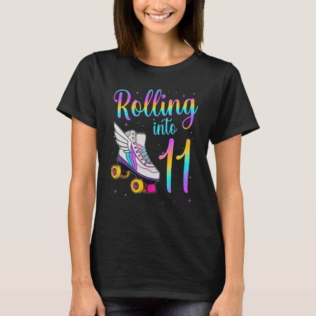 Rolling Into 11 Years Lets Roll I'm Turning 1 Roll T-Shirt (Front)
