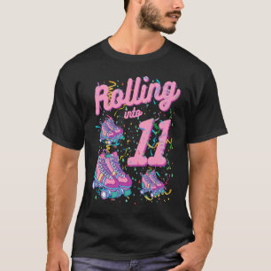 Rolling Into 11th Birthday Roller Skate 11 Years O T-Shirt