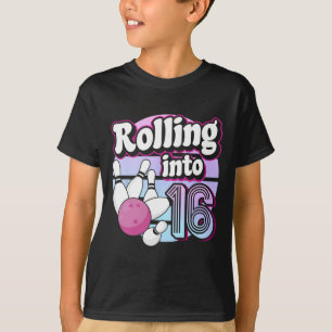 Rolling Into 16 Bowling 16th Birthday T-Shirt