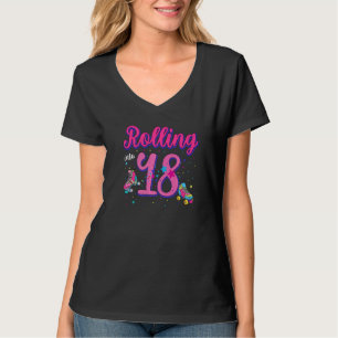 Rolling Into 18 Birthday Girl Boy Roller Skate Bd T-Shirt