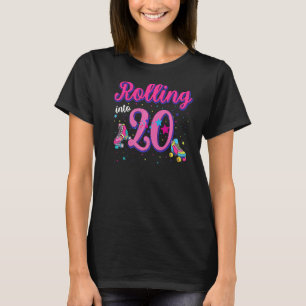 Rolling Into 20 Birthday  Girl Boy Roller Skate Bd T-Shirt