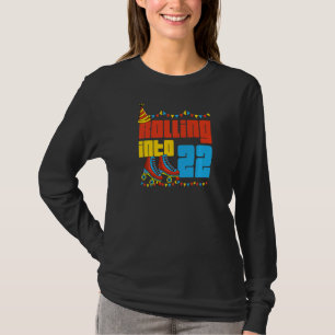 Rolling Into 22 Roller Skate 22nd Birthday Party S T-Shirt