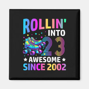 Rolling Into 23 Years Old Skates 23rd Birthday Gif Magnet