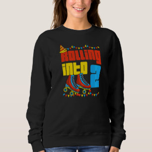 Rolling Into 2 Roller Skate 2nd Birthday Party Sup Sweatshirt
