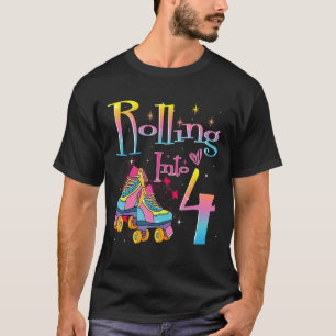 Rolling Into 4 years Let's Roll I'm Turning 4 Roll T-Shirt