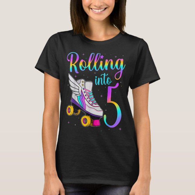 Rolling Into 5 years  Lets Roll I'm Turning 5 Roll T-Shirt (Front)