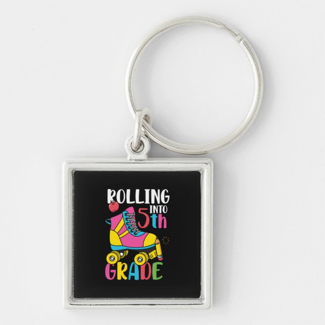 Rolling Into 5th Grade Key Ring (Front)