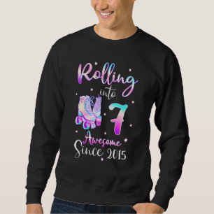 Rolling Into 7 Awesome Since 2015 7th Bday Roller Sweatshirt