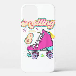 Rolling Into 8 Year Old Roller Skate 8th Birthday  iPhone 12 Case