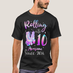 Rolling Into Awesome Since 2014 Bday Roller Skate T-Shirt