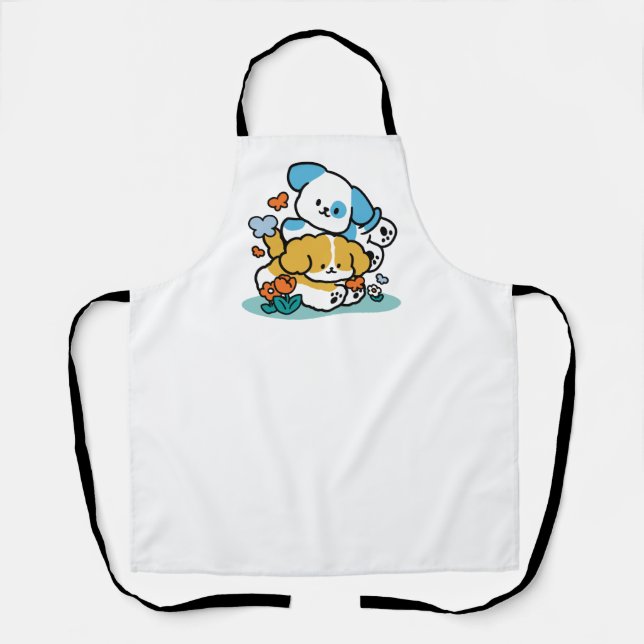 Rolling Into May Like Happy Pups – Cute Spring Dog Apron (Front)