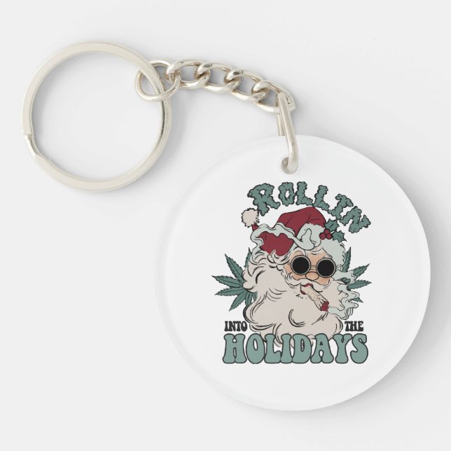 Rolling into the Holidays Key Ring (Front)